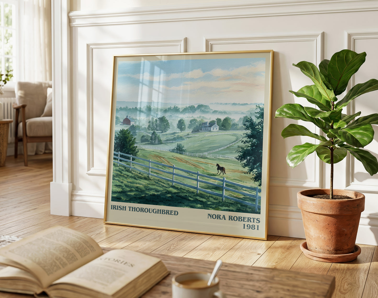 Irish Thoroughbred literary poster paired in gallery wall – literary art prints