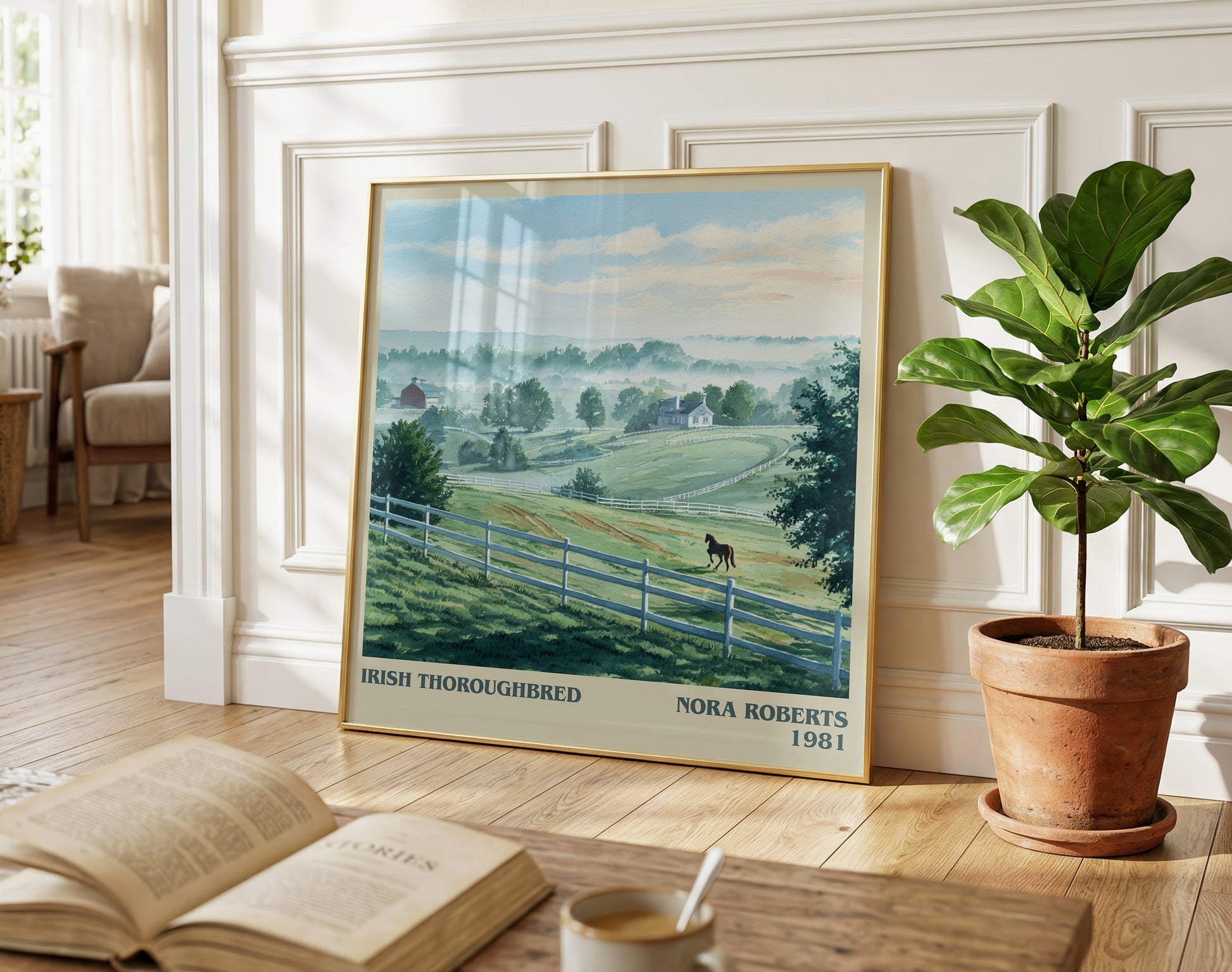 Irish Thoroughbred literary poster paired in gallery wall – literary art prints