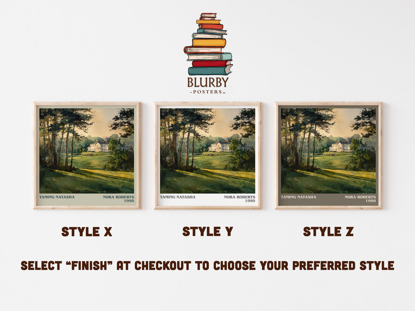 Taming Natasha literary art print colour and style options – Nora Roberts book art