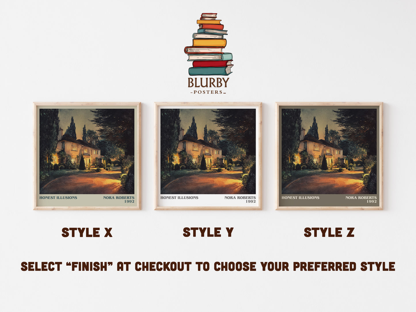 Honest Illusions literary art print colour and style options – Nora Roberts book art