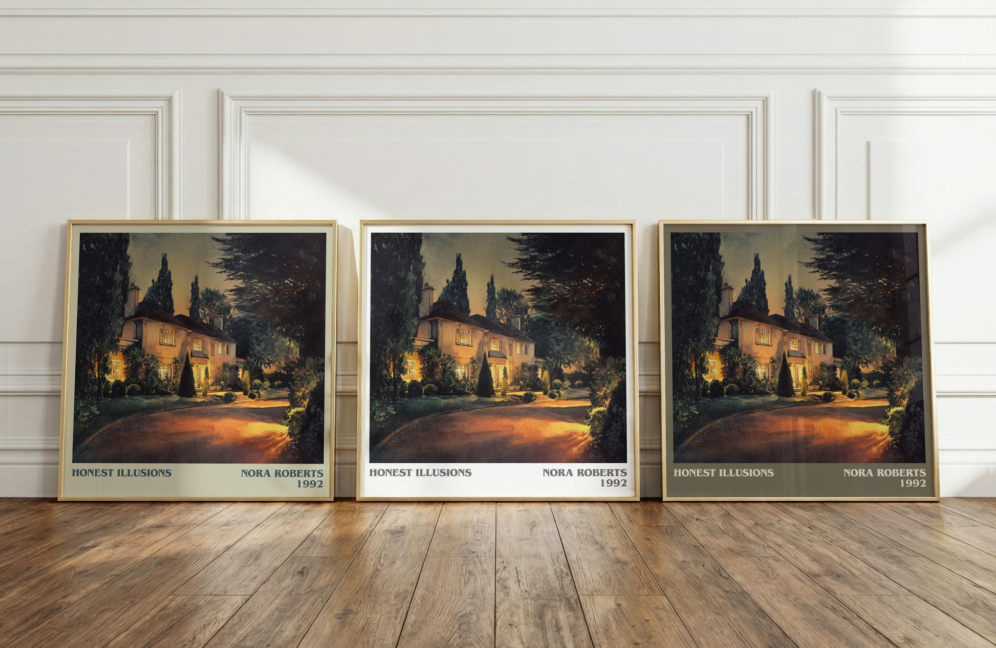 Honest Illusions literary print framed by window – literary home decor