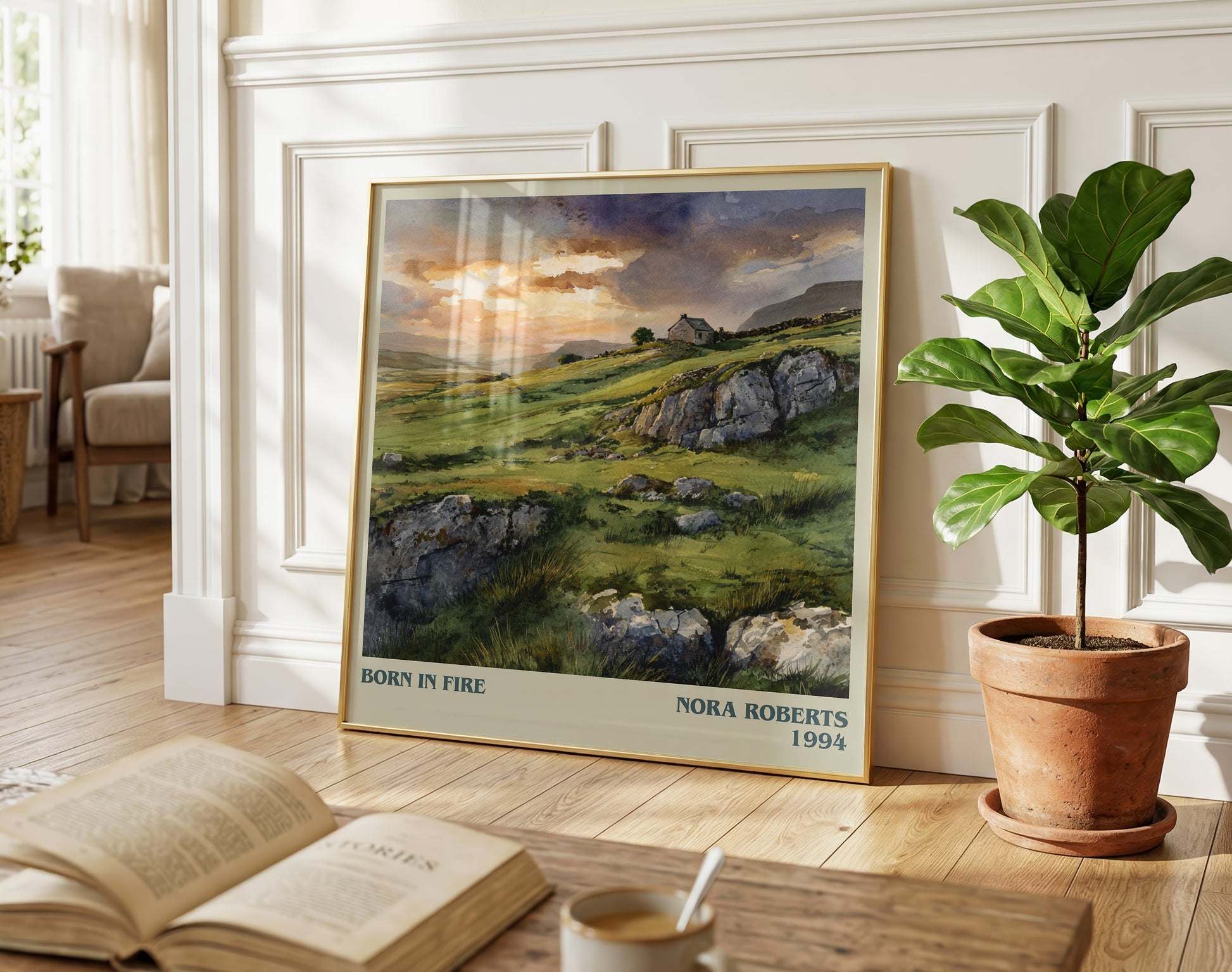Born in Fire literary poster paired in gallery wall – literary art prints
