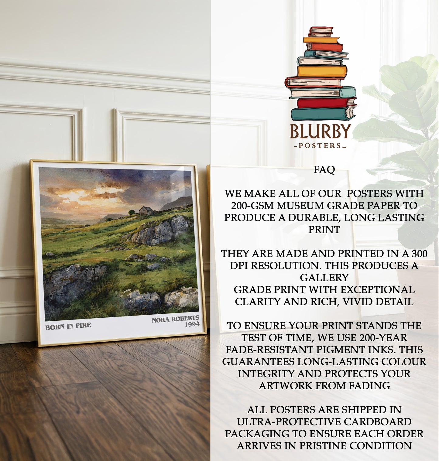 Born in Fire Literary Art Print by Nora Roberts