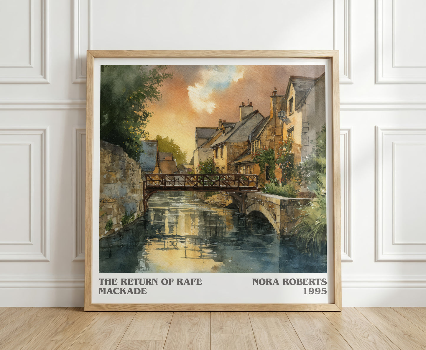 The Return of Rafe MacKade literary print in frame leaning in hallway – romance wall art