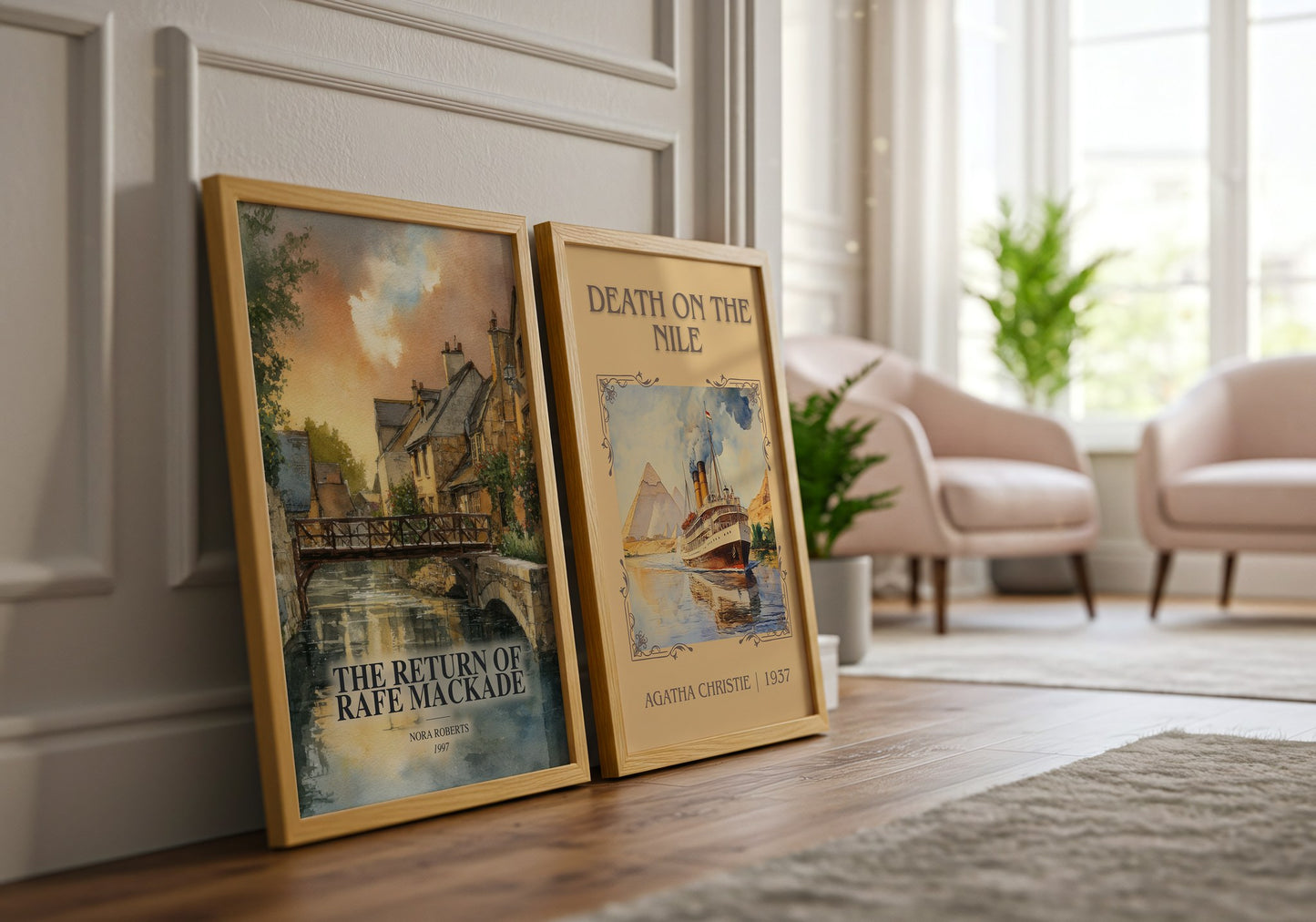 The Return Of Rafe Mackade watercolour print framed by window – literary home decor