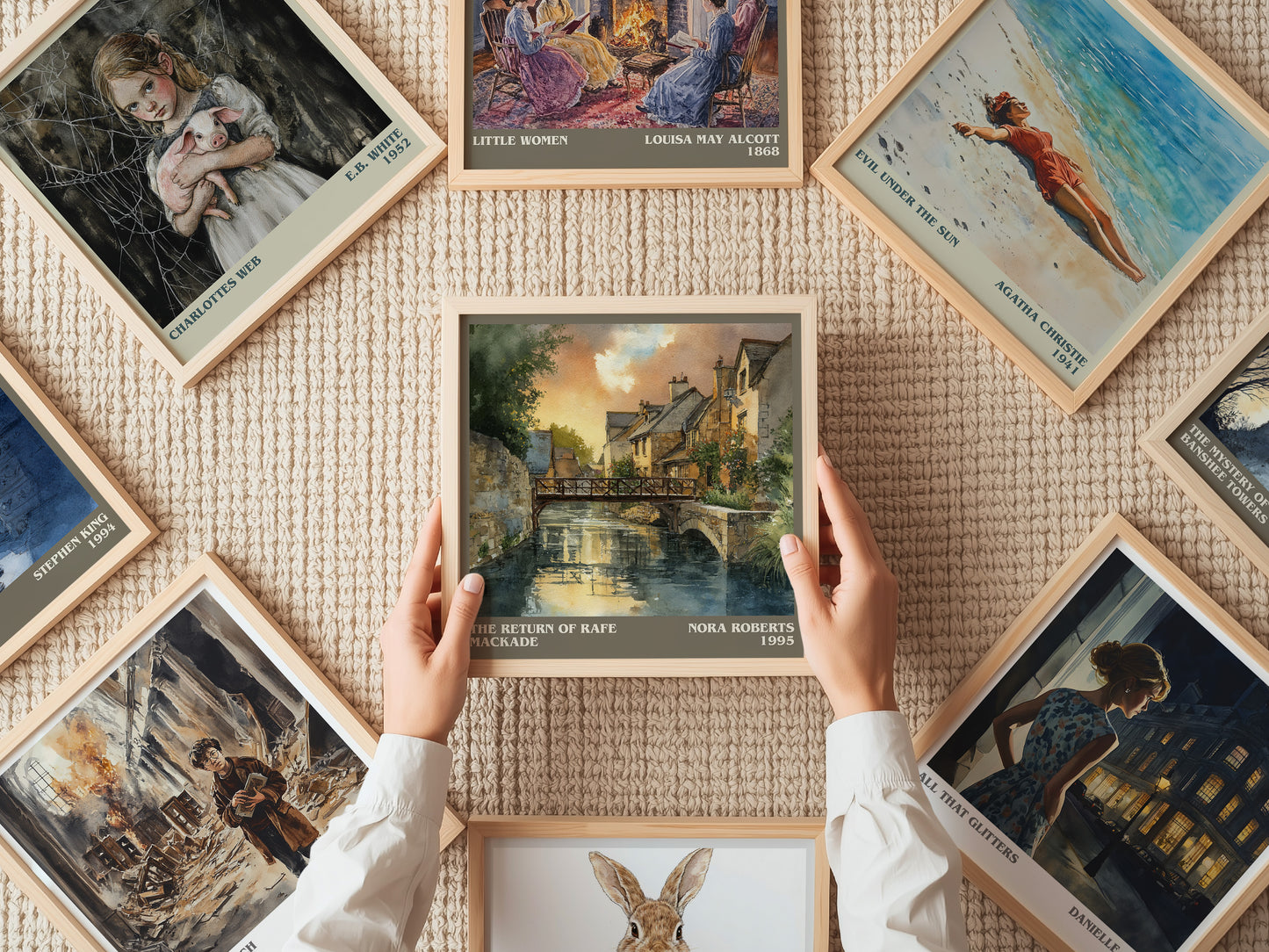 The Return of Rafe MacKade literary print on bookshelf – Nora Roberts fan gift