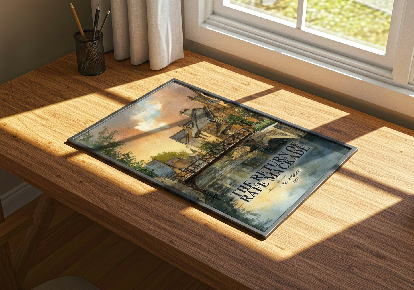 The Return Of Rafe Mackade watercolour book poster framed on wall – romance wall art