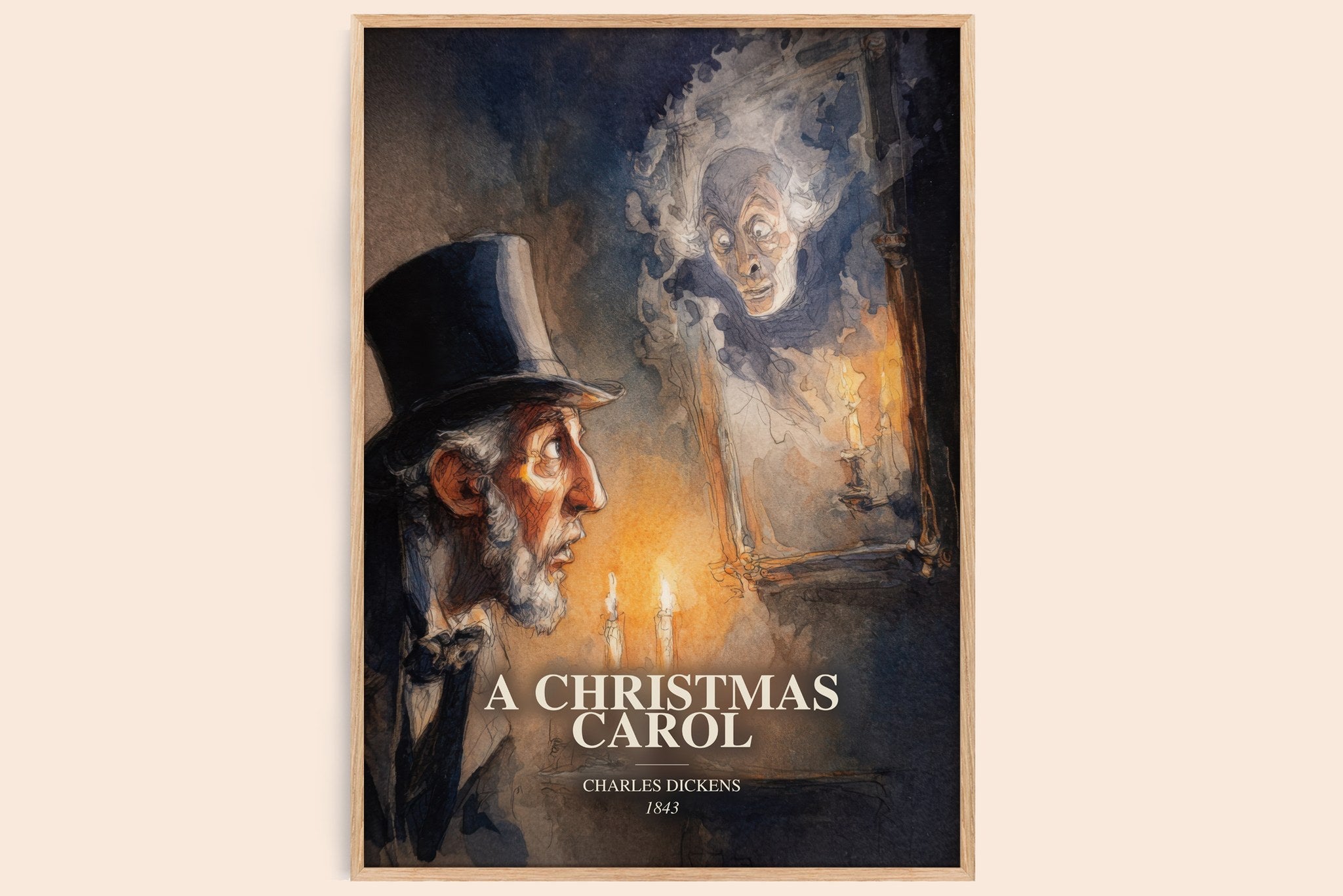 A Christmas Carol Book Watercolour Illustration by Charles Dickens