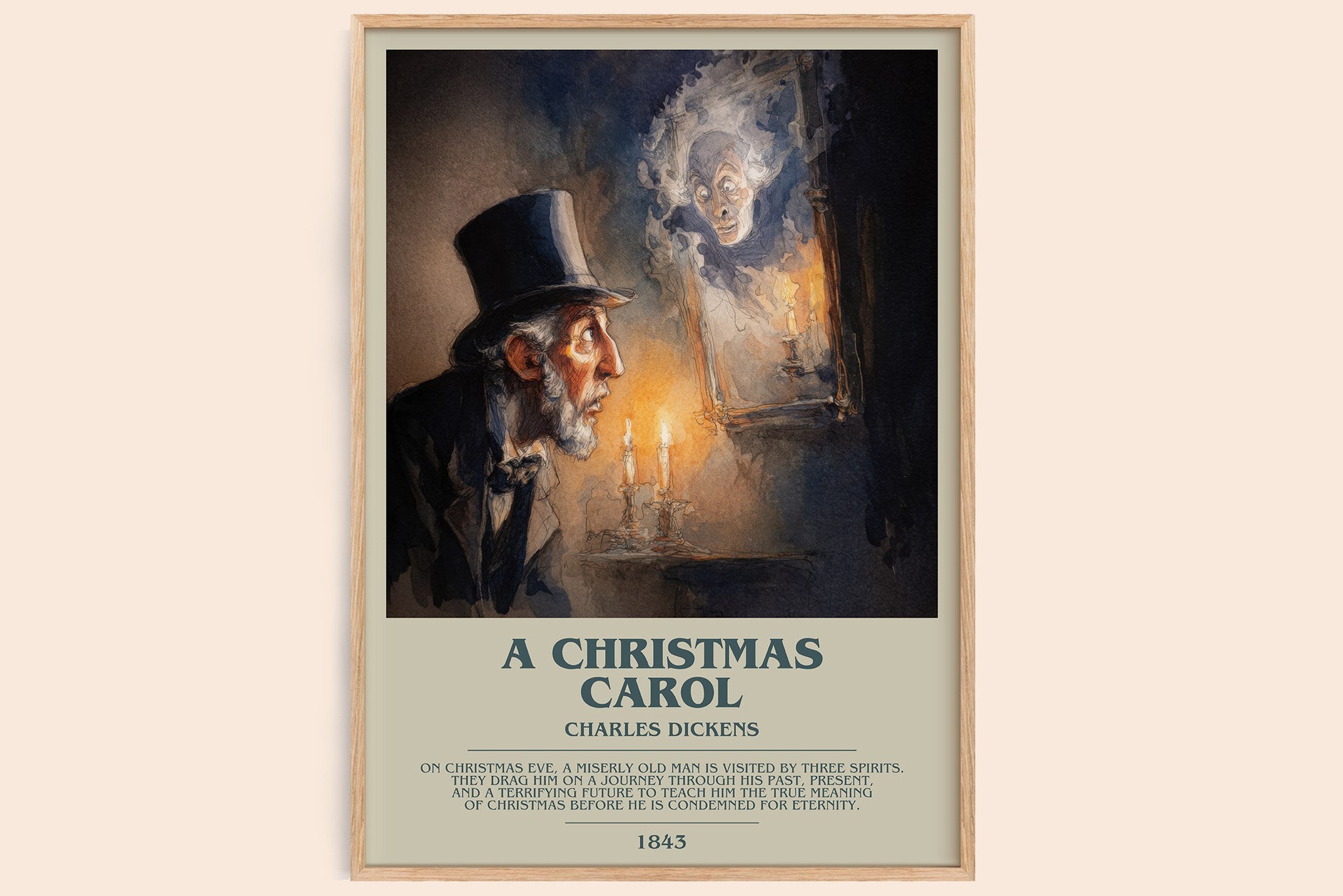 A Christmas Carol Bookish Wall Art by Charles Dickens