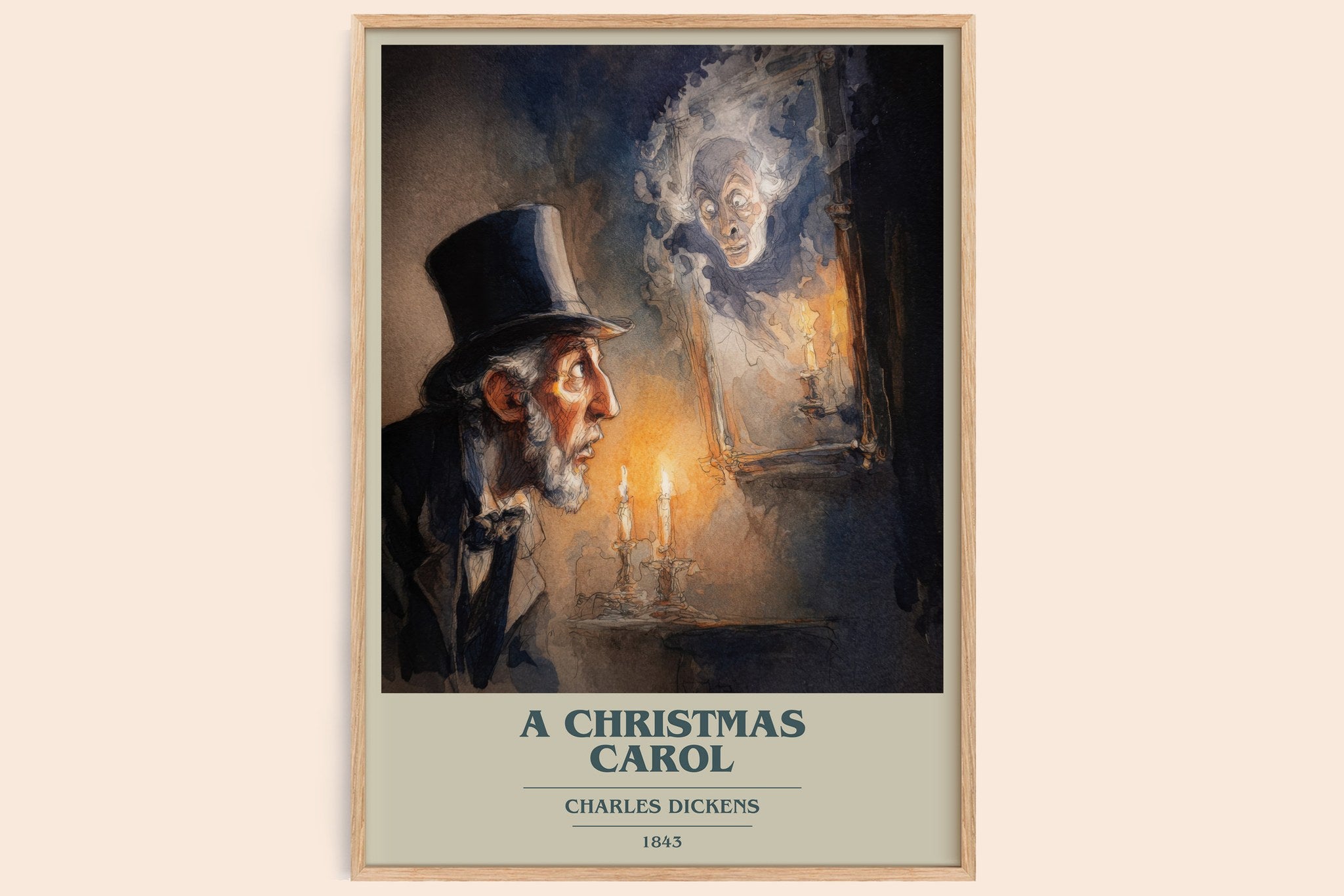 A Christmas Carol Book Cover Poster by Charles Dickens