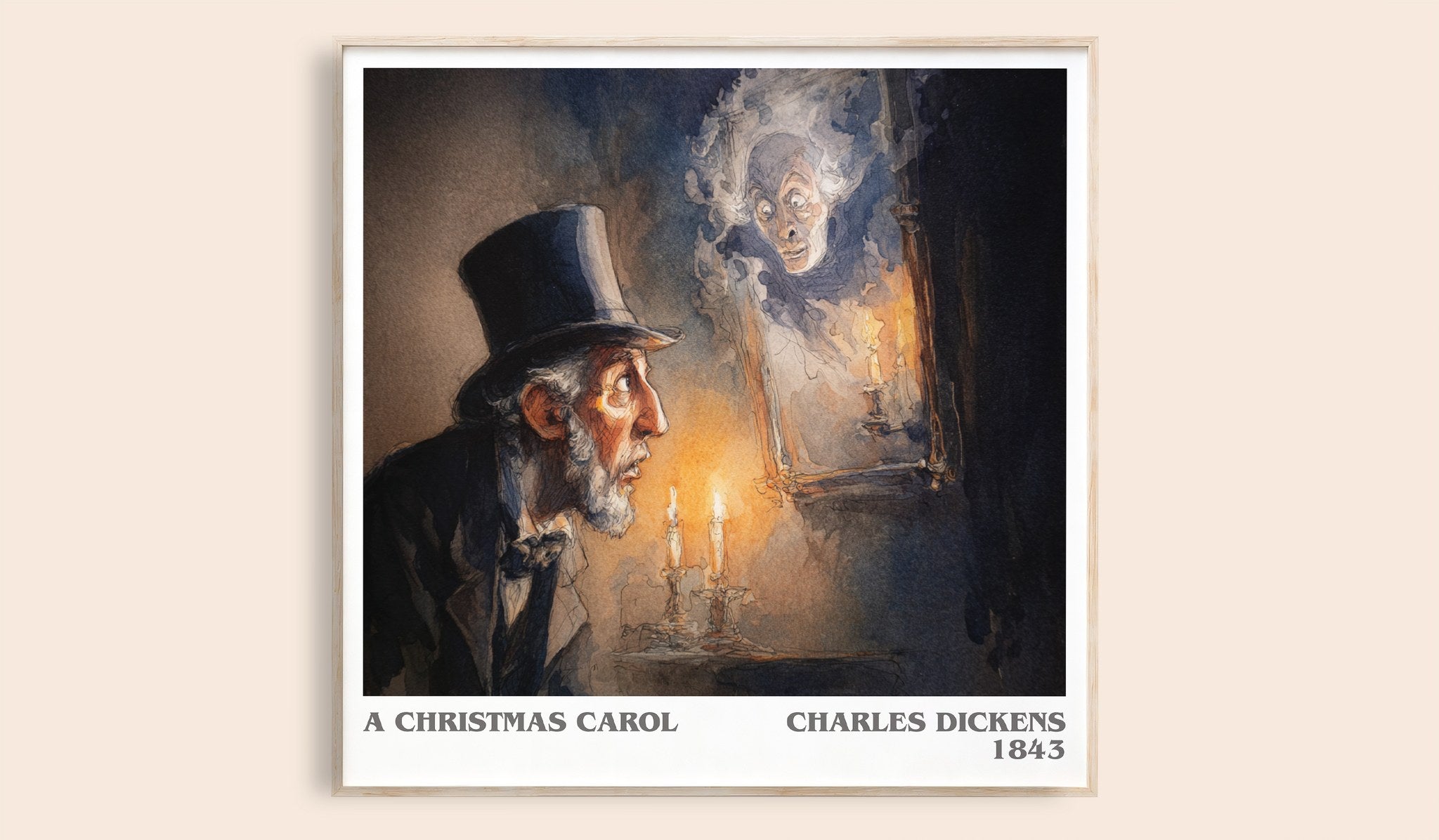 A Christmas Carol Literary Art Print by Charles Dickens