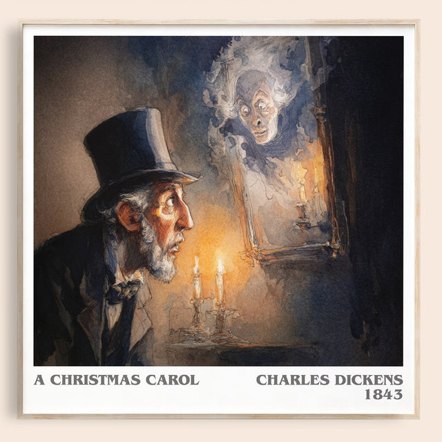 A Christmas Carol Literary Art Print by Charles Dickens