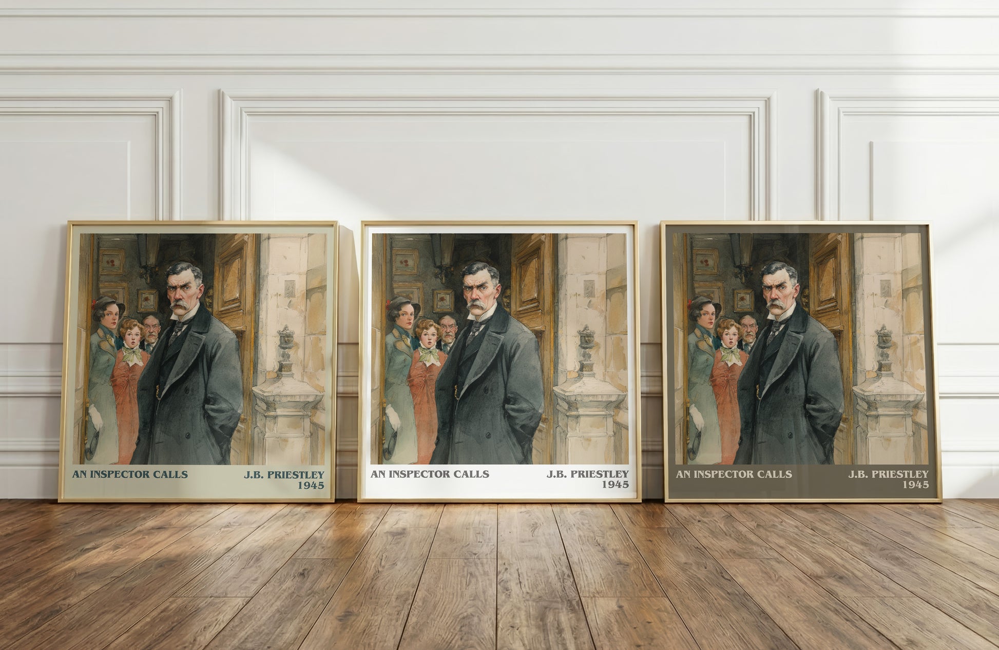 An Inspector Calls literary print framed by window – literary home decor