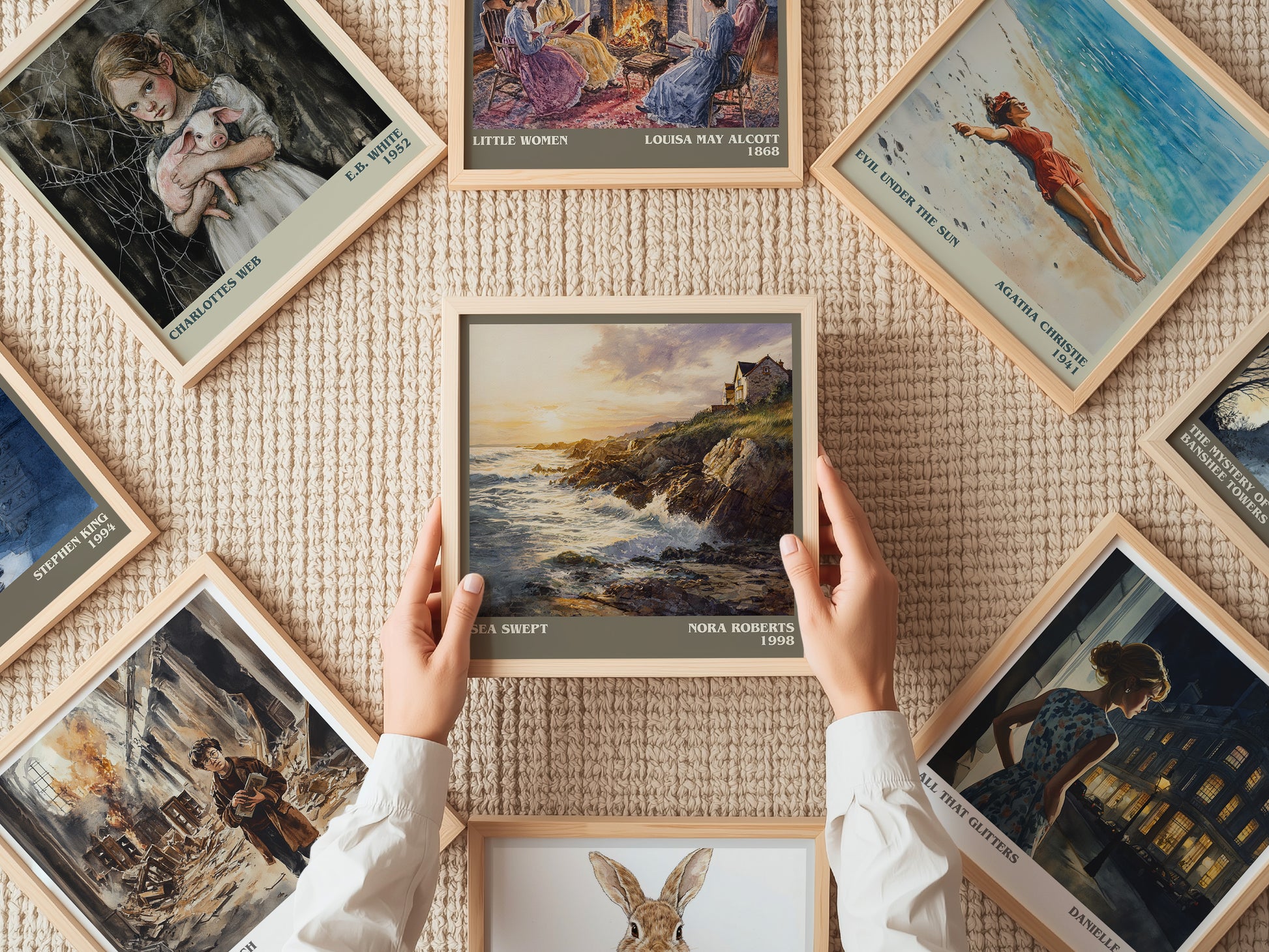 Sea Swept literary print on bookshelf – Nora Roberts fan gift
