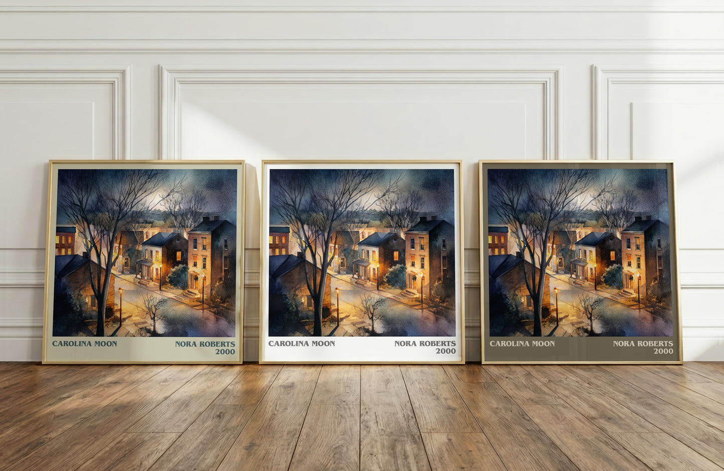 Carolina Moon literary print framed by window – literary home decor