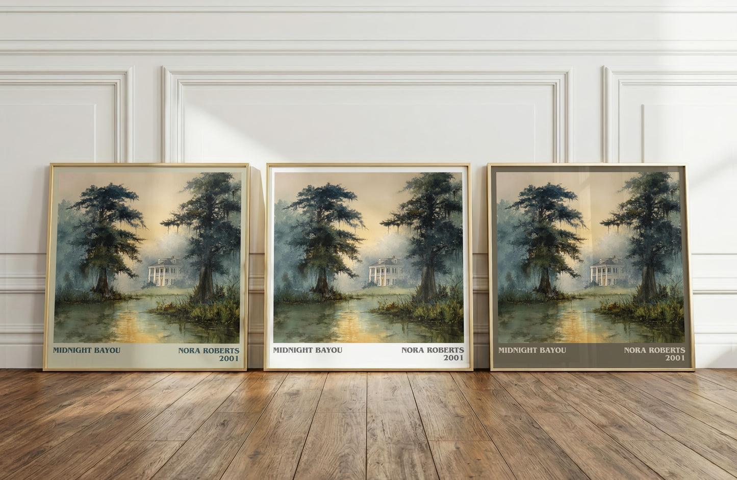 Midnight Bayou literary print framed by window – literary home decor