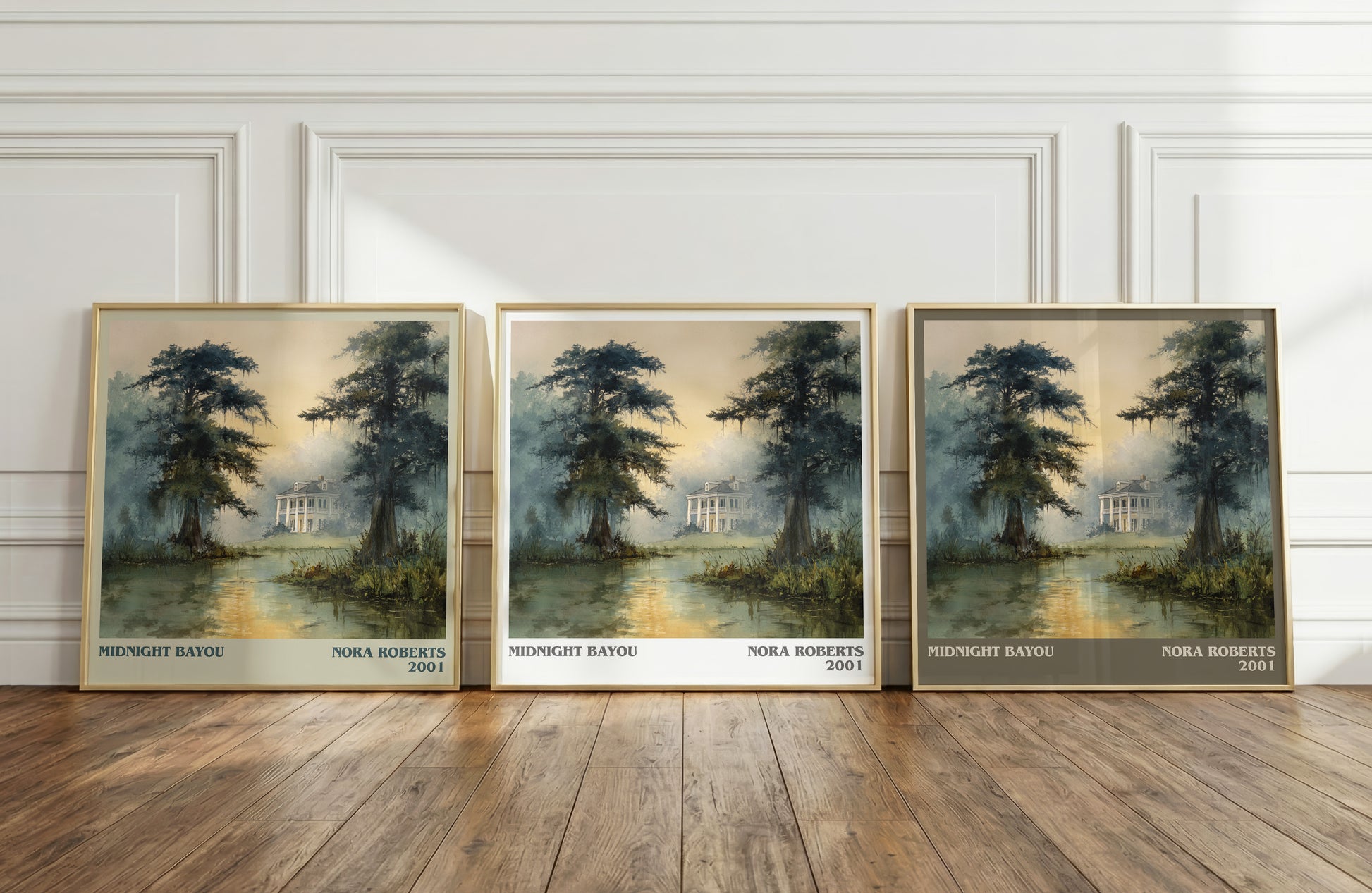 Midnight Bayou literary print framed by window – literary home decor