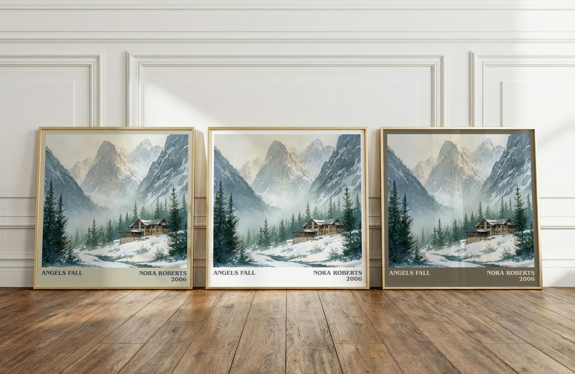 Angels Fall literary print framed by window – literary home decor