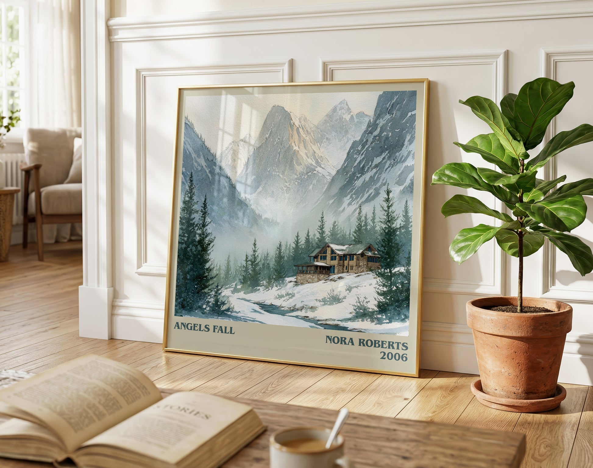 Angels Fall literary poster paired in gallery wall – literary art prints