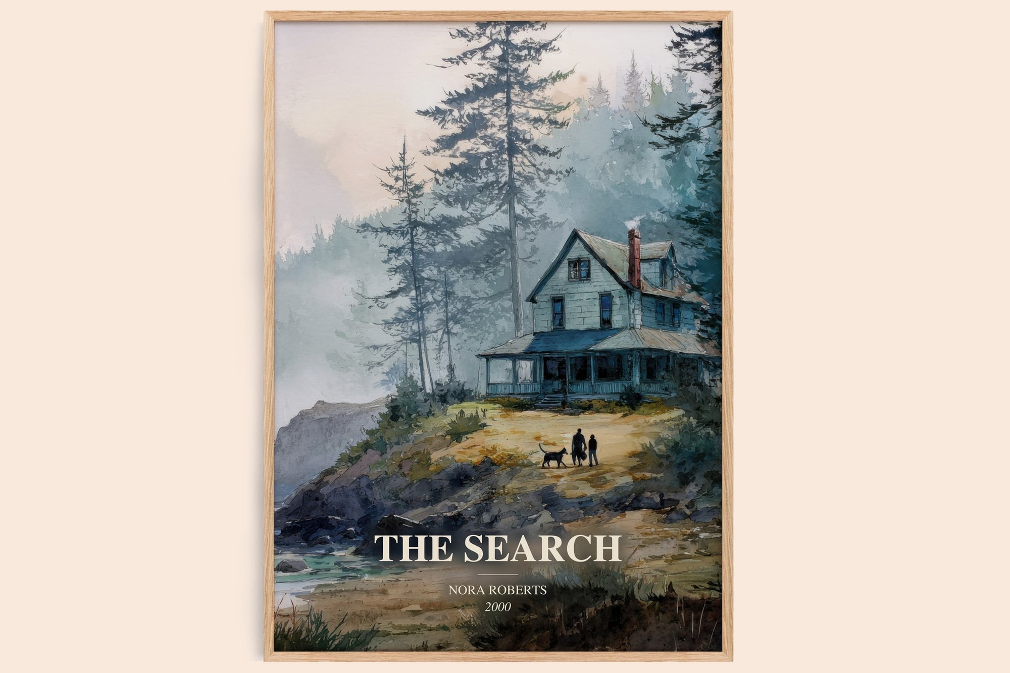 The Search watercolour book poster by Nora Roberts – framed literary art print