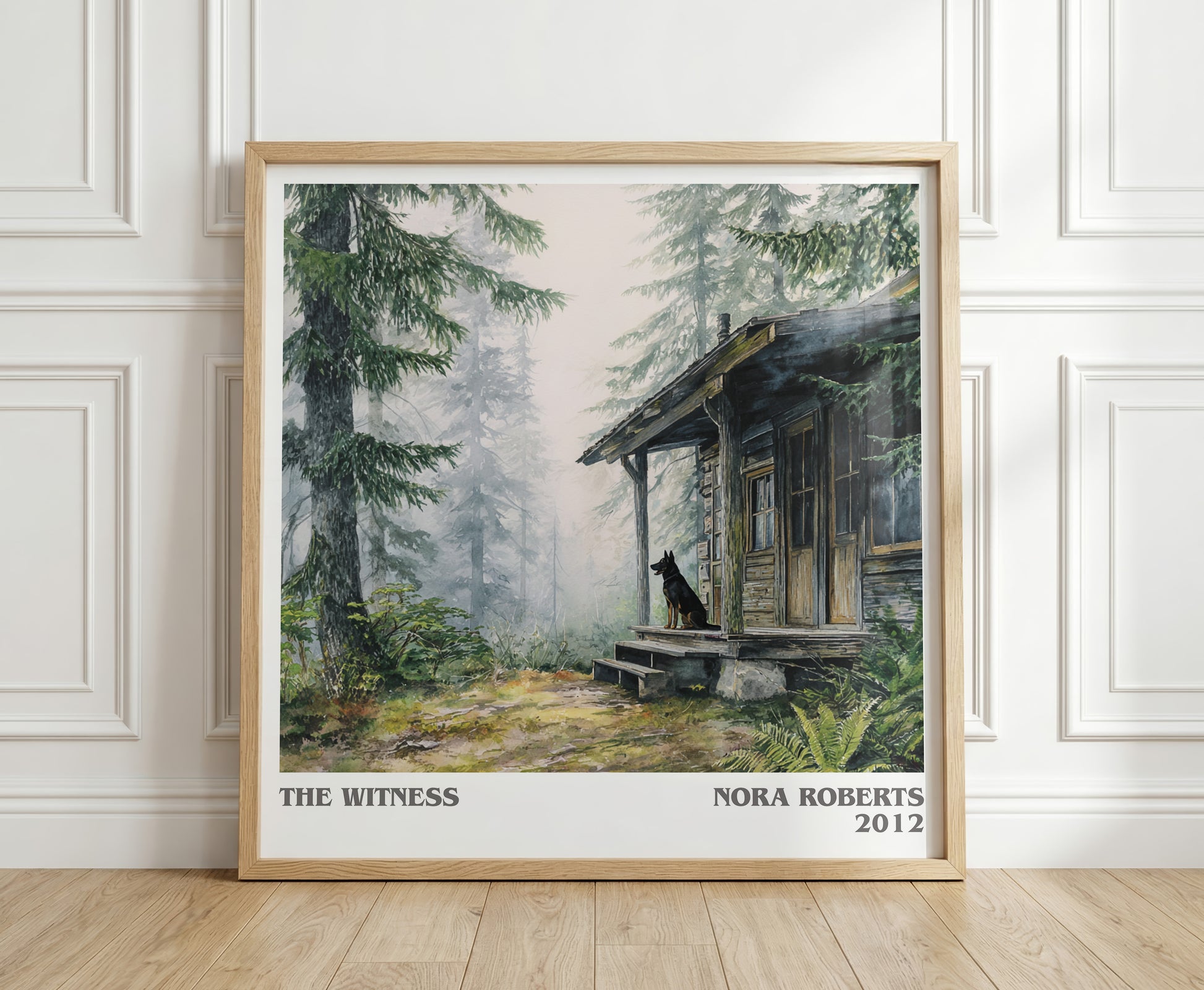 The Witness literary print in frame leaning in hallway – romance wall art