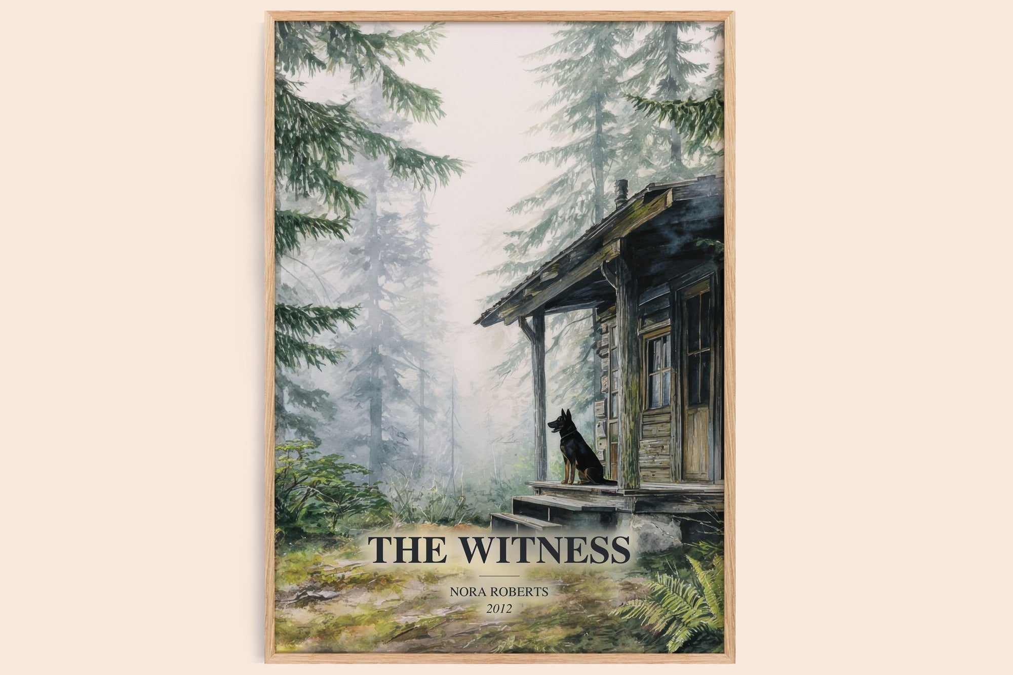 The Witness watercolour book poster by Nora Roberts – framed literary art print