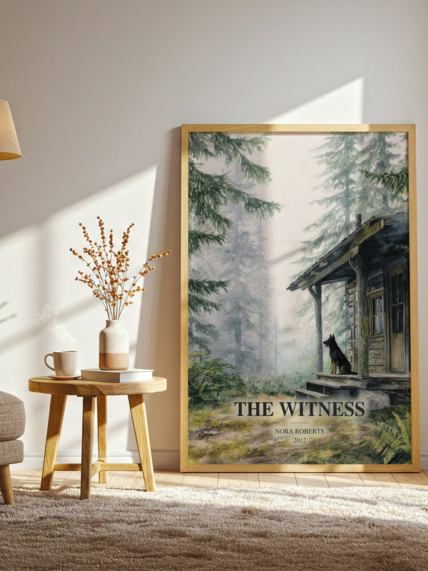 The Witness watercolour print in frame leaning in hallway – romance wall art