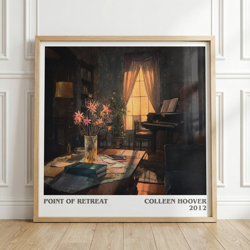 Point Of Retreat literary print in frame leaning in hallway – romance wall art