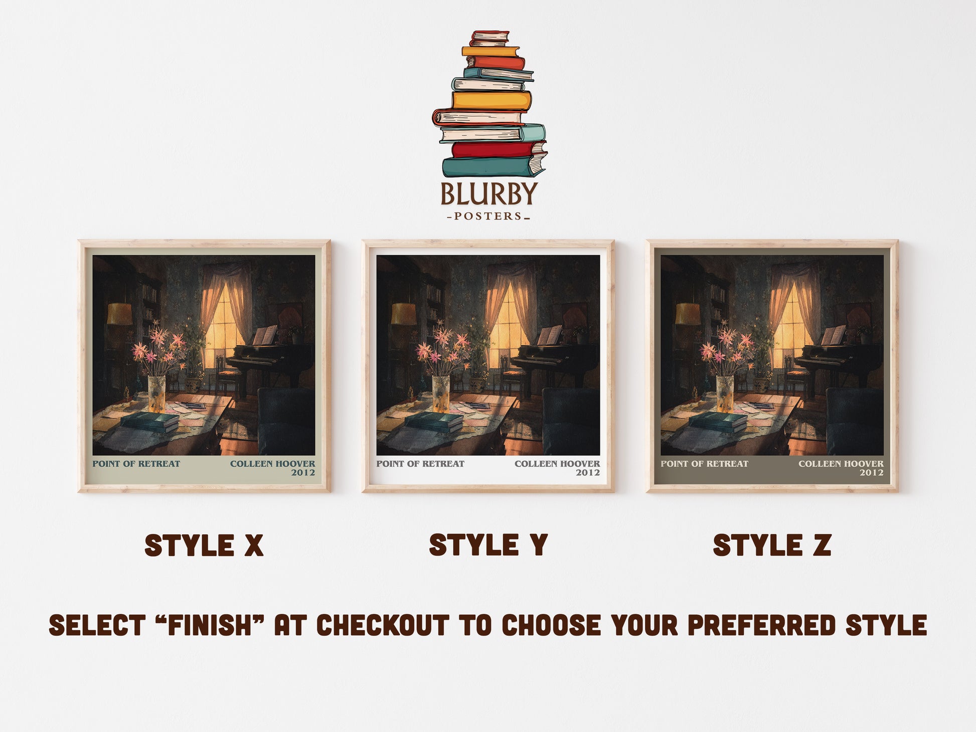 Point Of Retreat literary art print colour and style options – Colleen Hoover book art