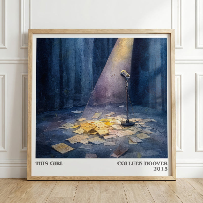 This Girl literary print in frame leaning in hallway – romance wall art