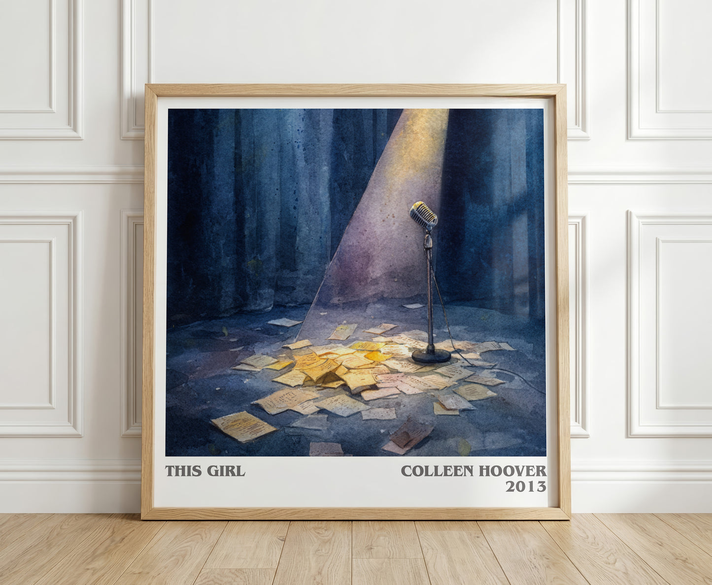 This Girl literary print in frame leaning in hallway – romance wall art