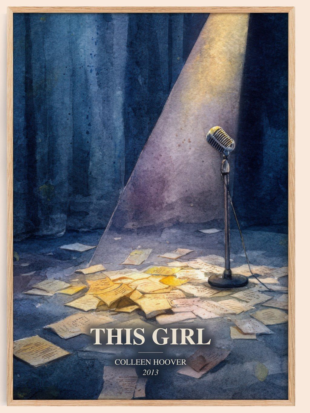This Girl watercolour book poster by Colleen Hoover – framed literary art print