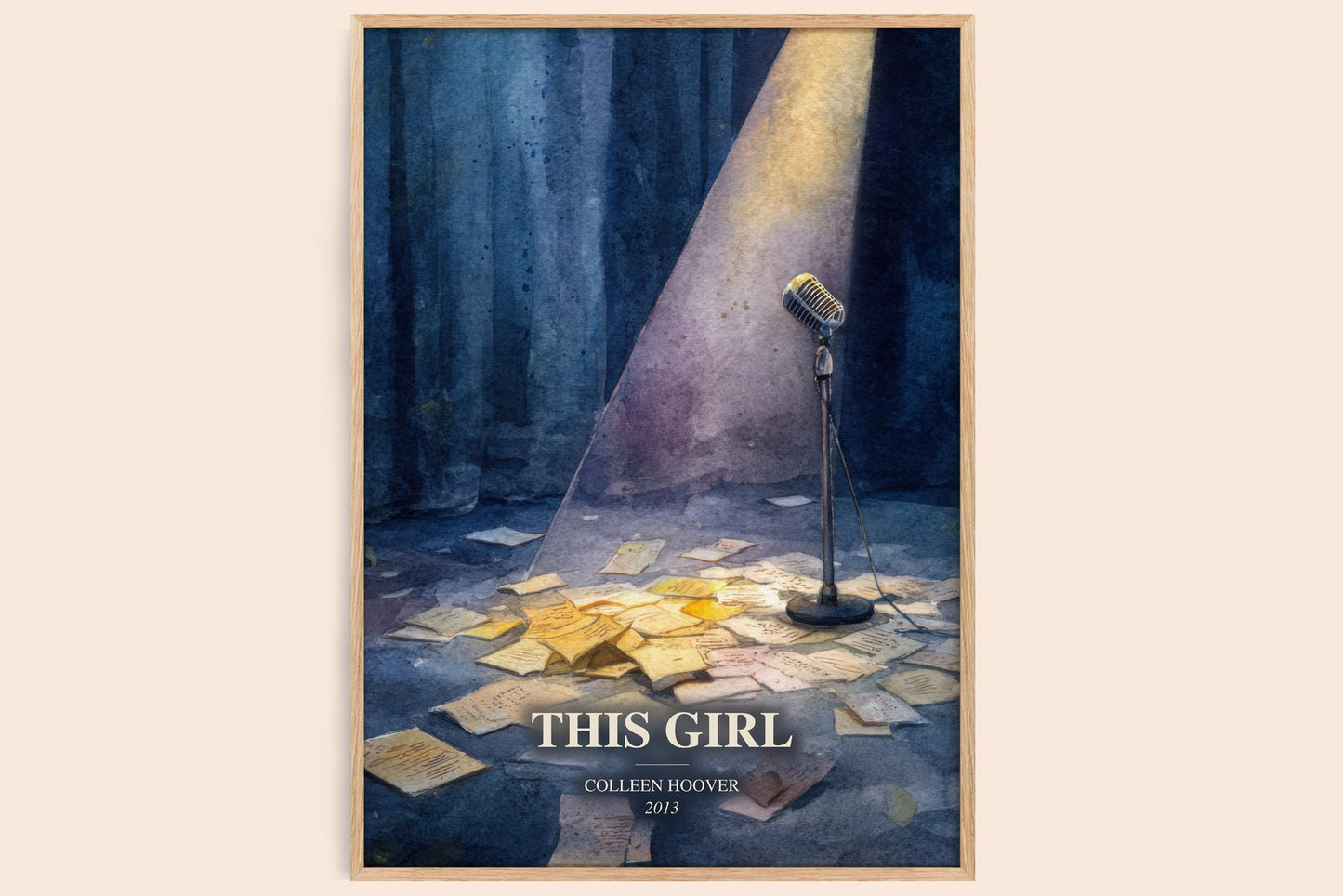 This Girl watercolour book poster by Colleen Hoover – framed literary art print