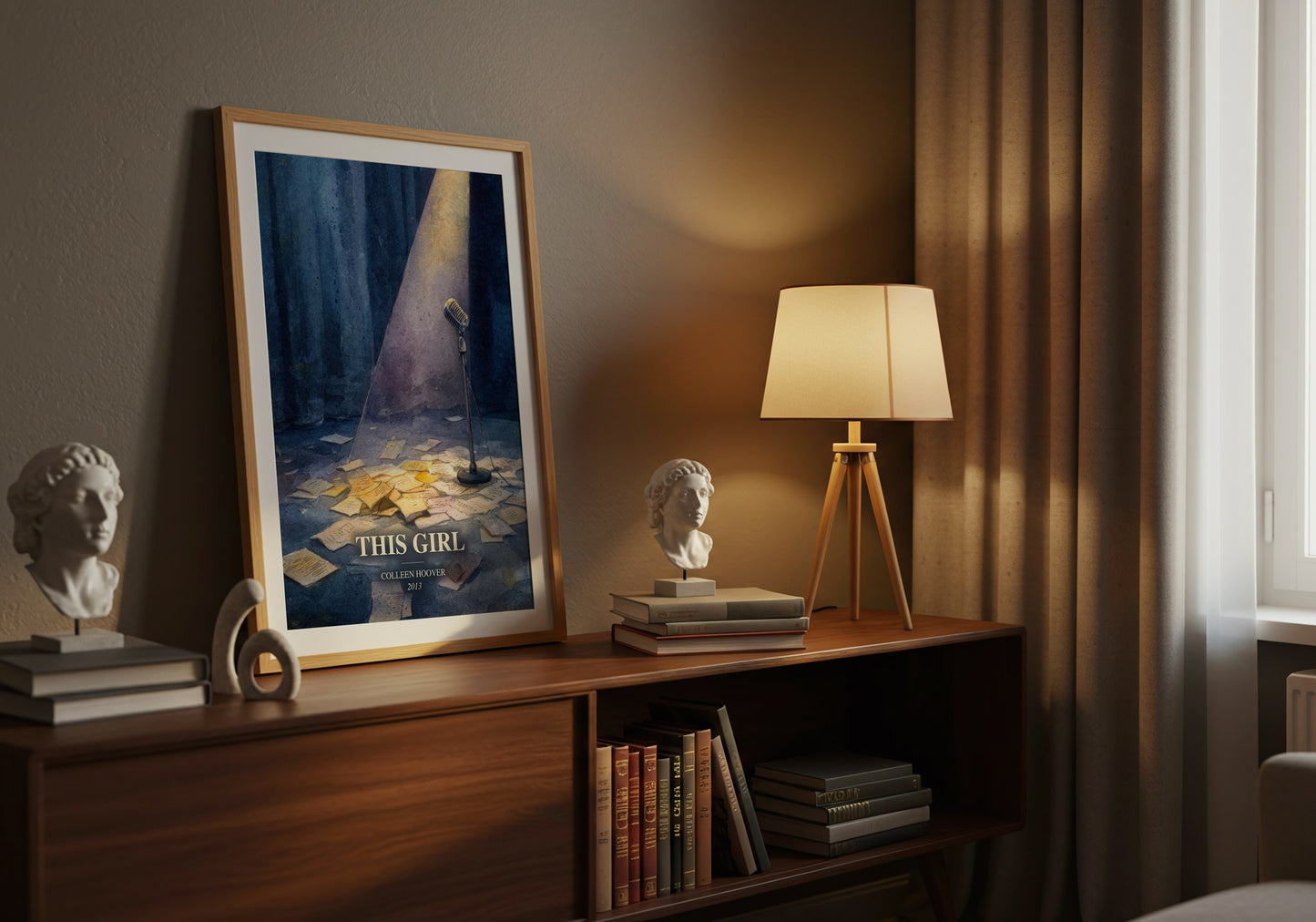 This Girl watercolour print on bookshelf – Colleen Hoover fan gift