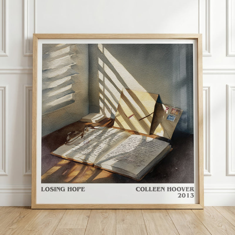Losing Hope literary print in frame leaning in hallway – romance wall art