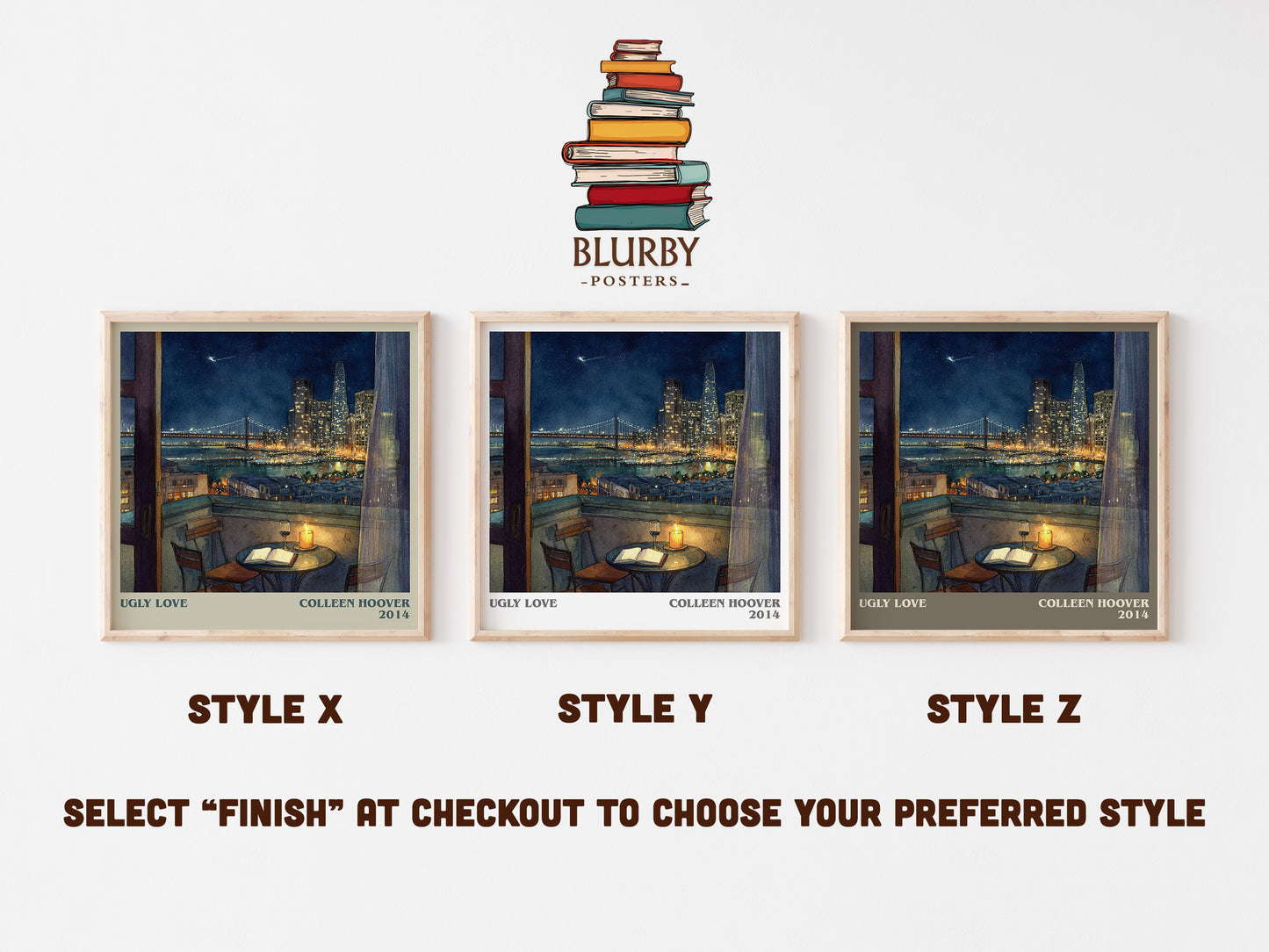 Ugly Love literary art print colour and style options – Colleen Hoover book art