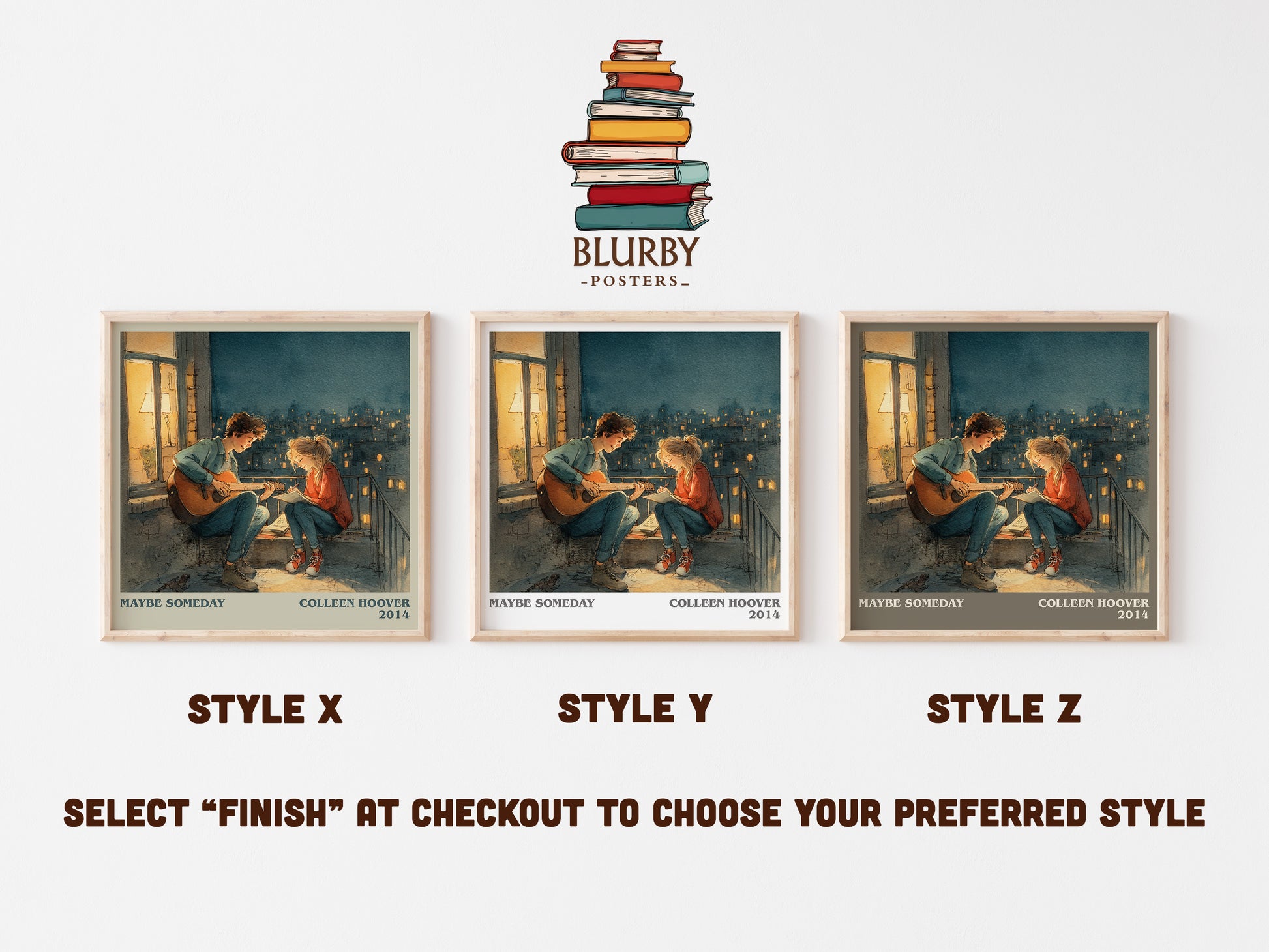 Maybe Someday literary art print colour and style options – Colleen Hoover book art