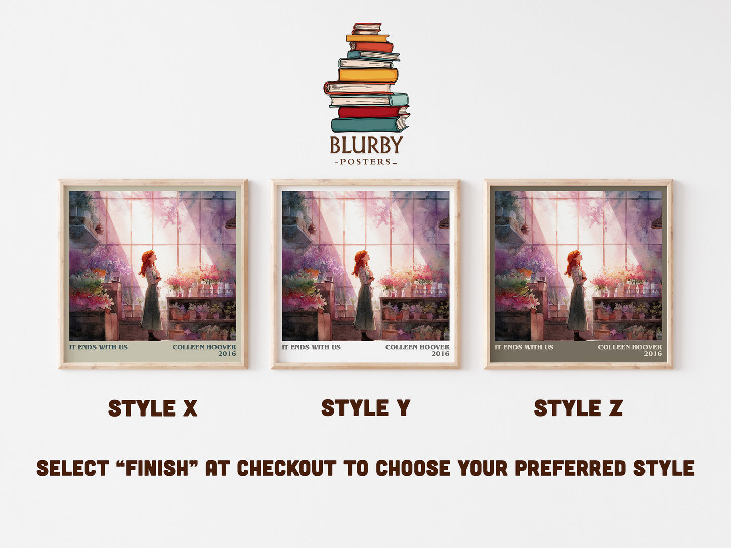 It Ends with Us literary art print colour and style options – Colleen Hoover book art