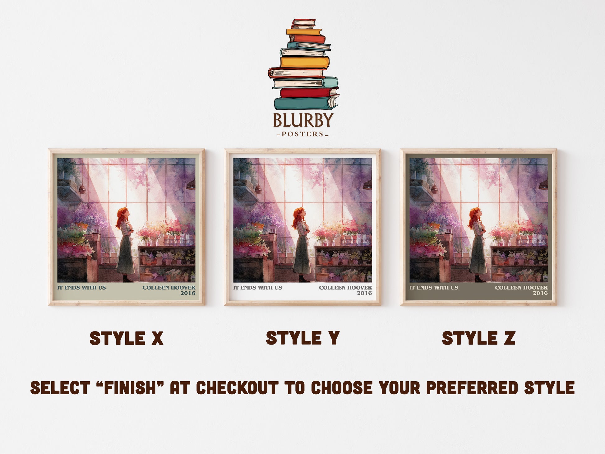 It Ends with Us literary art print colour and style options – Colleen Hoover book art