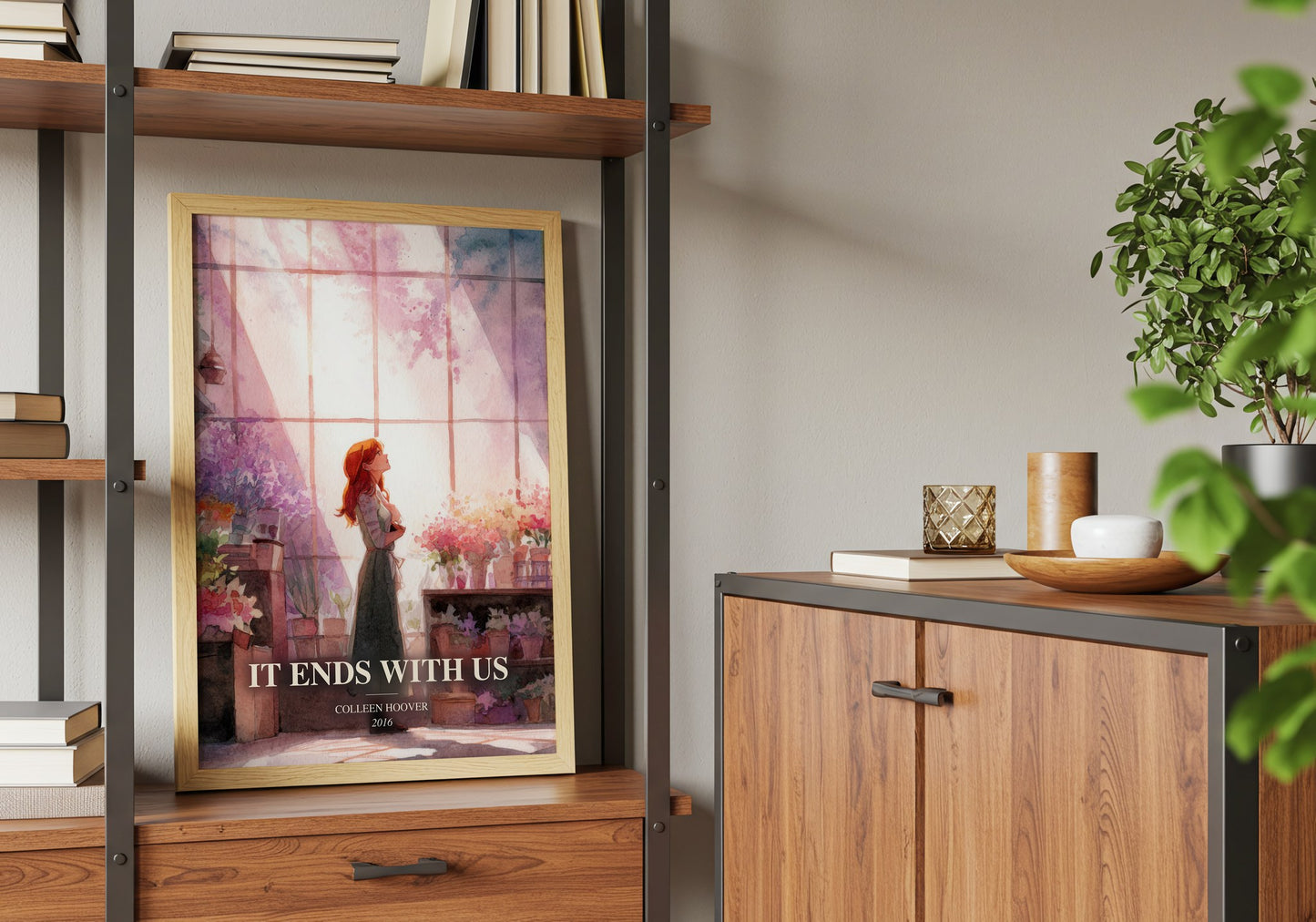 It Ends With Us book watercolour illustration paper finish options – matte satin gloss