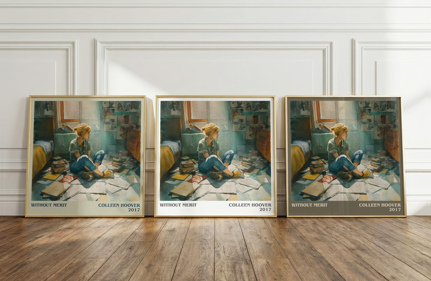 Without Merit literary print framed by window – literary home decor