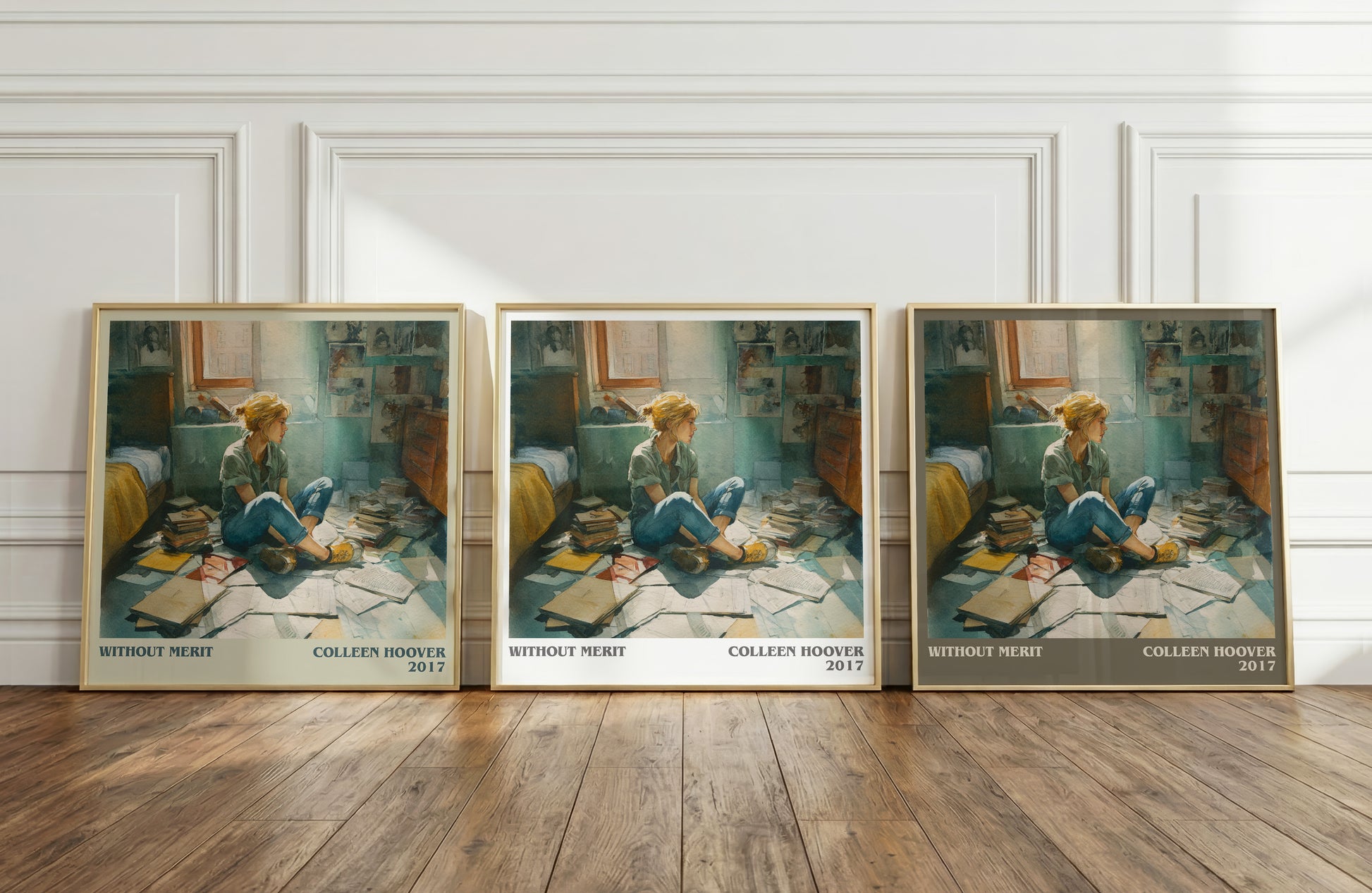 Without Merit literary print framed by window – literary home decor