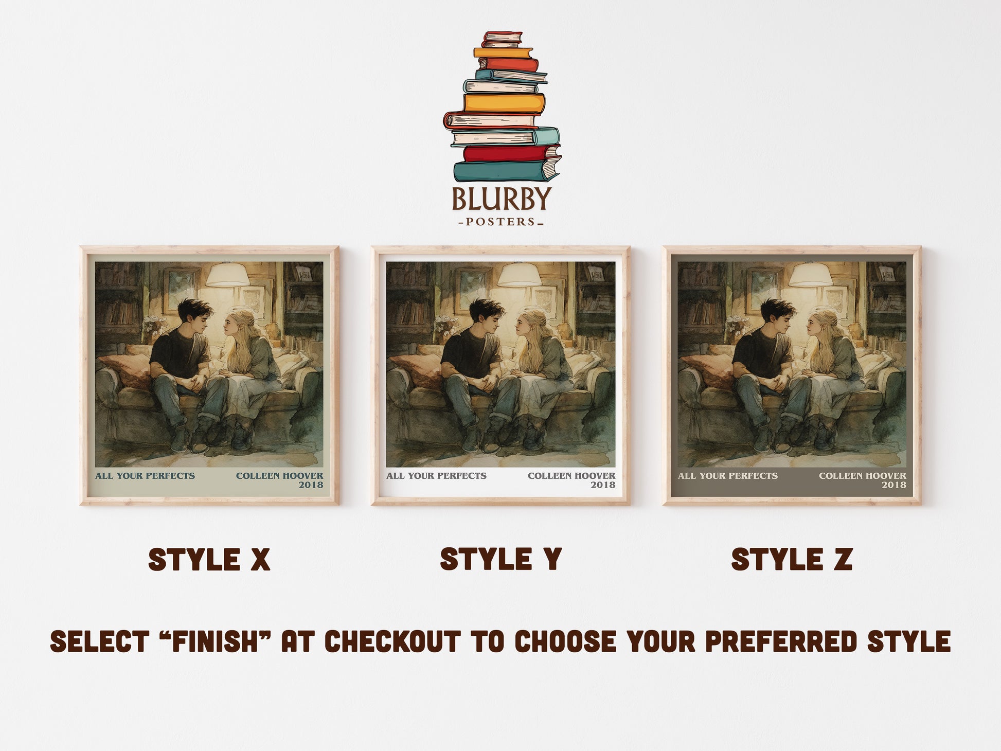 All Your Perfects literary art print colour and style options – Colleen Hoover book art