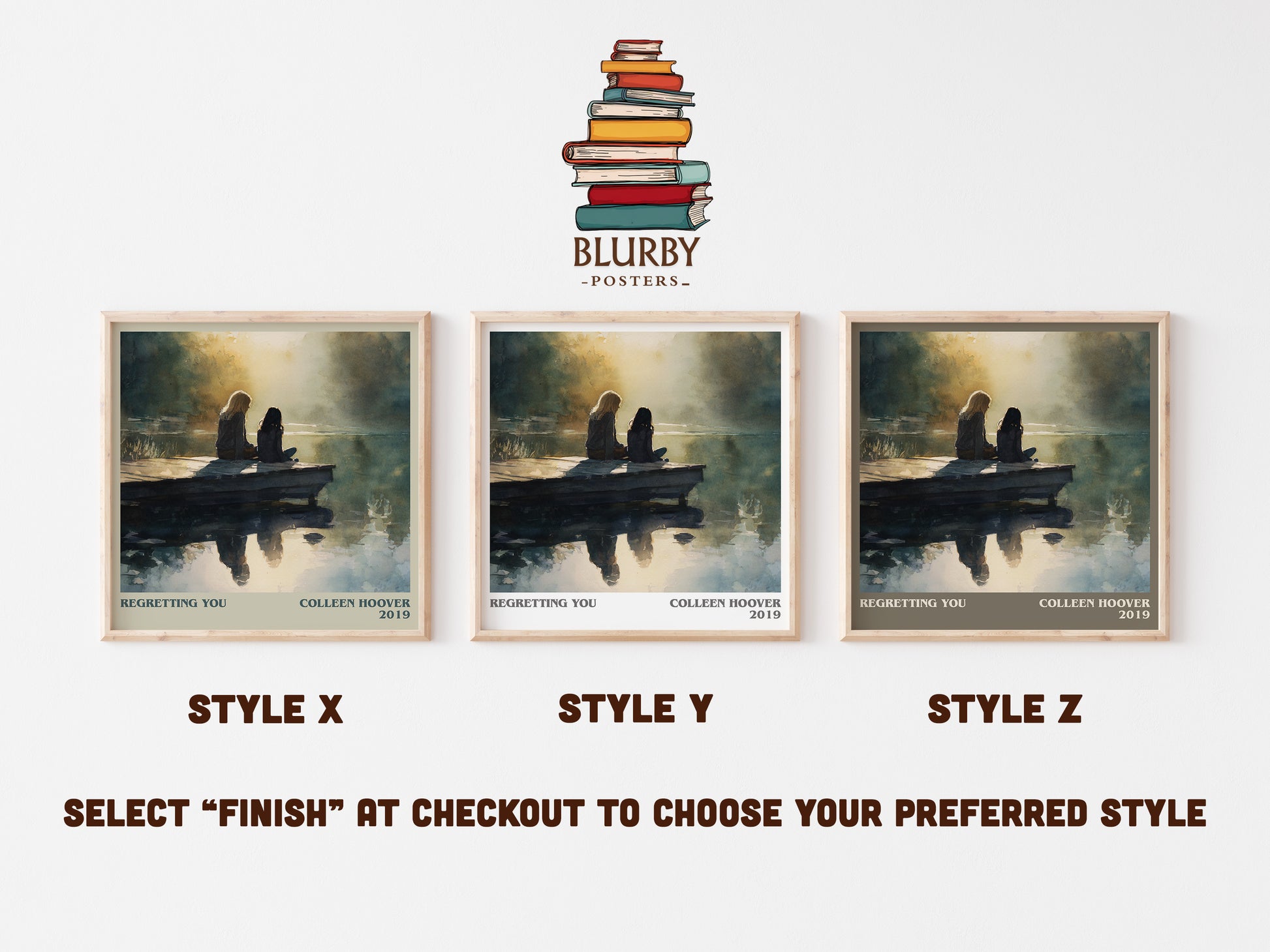 Regretting You literary art print colour and style options – Colleen Hoover book art