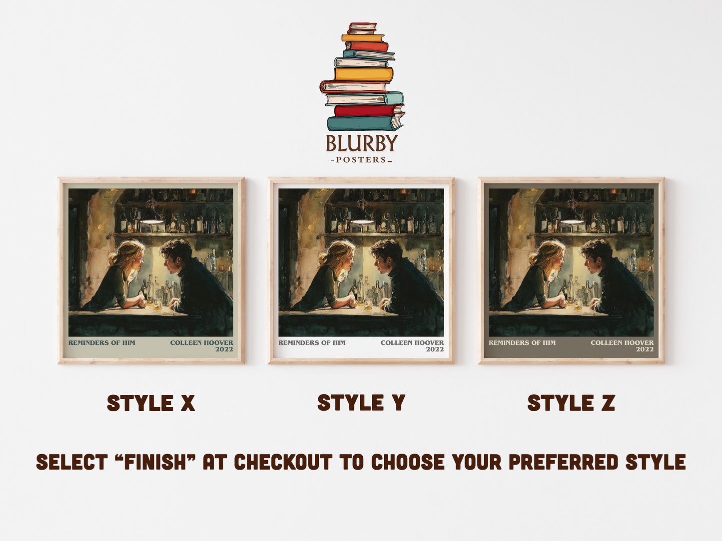 Reminders of Him literary art print colour and style options – Colleen Hoover book art
