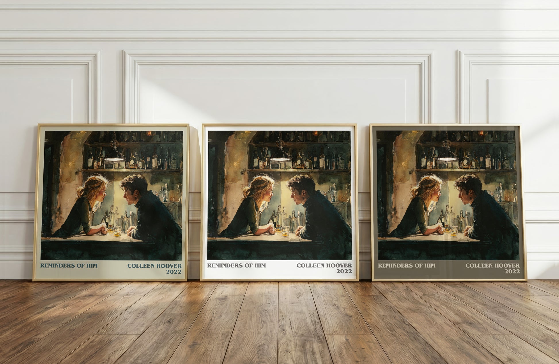 Reminders of Him literary print framed by window – literary home decor