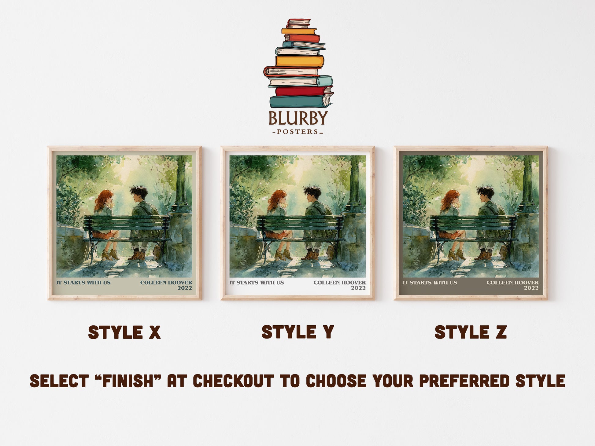 It Starts With Us literary art print colour and style options – Colleen Hoover book art