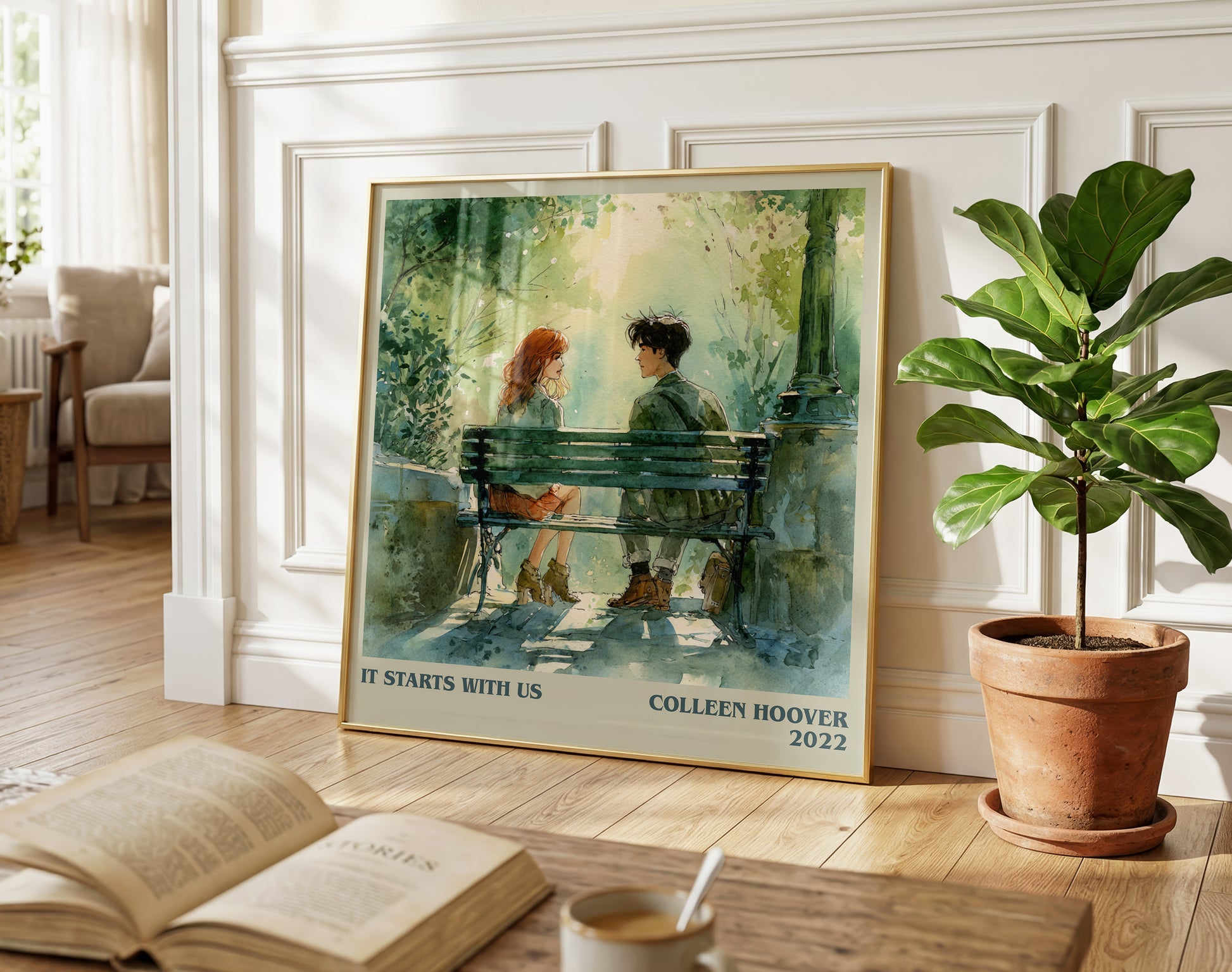 It Starts With Us literary poster paired in gallery wall – literary art prints