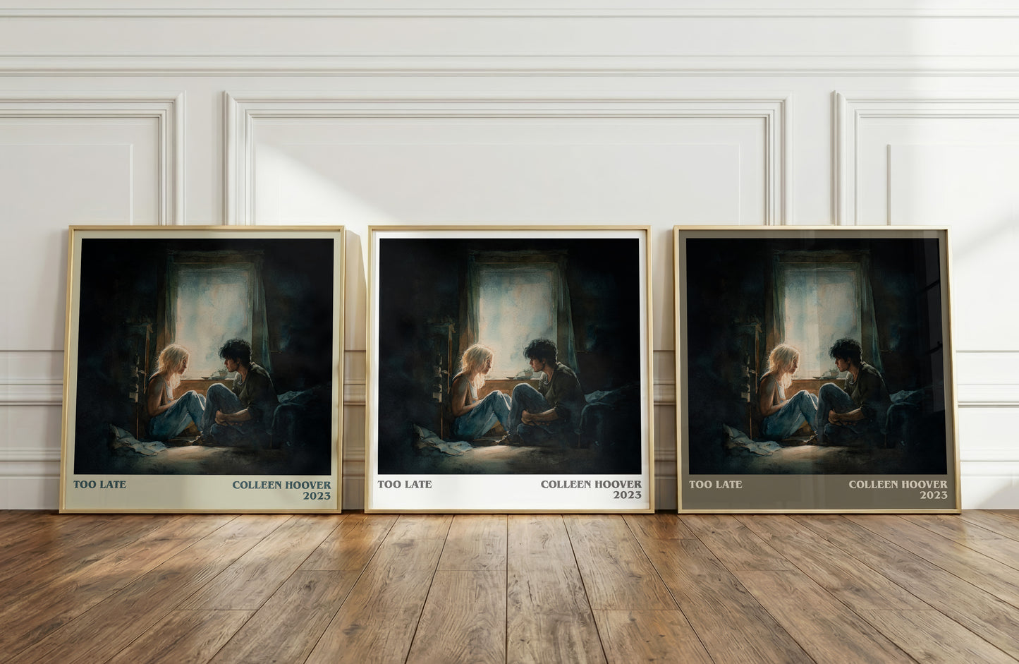 Too late literary print framed by window – literary home decor