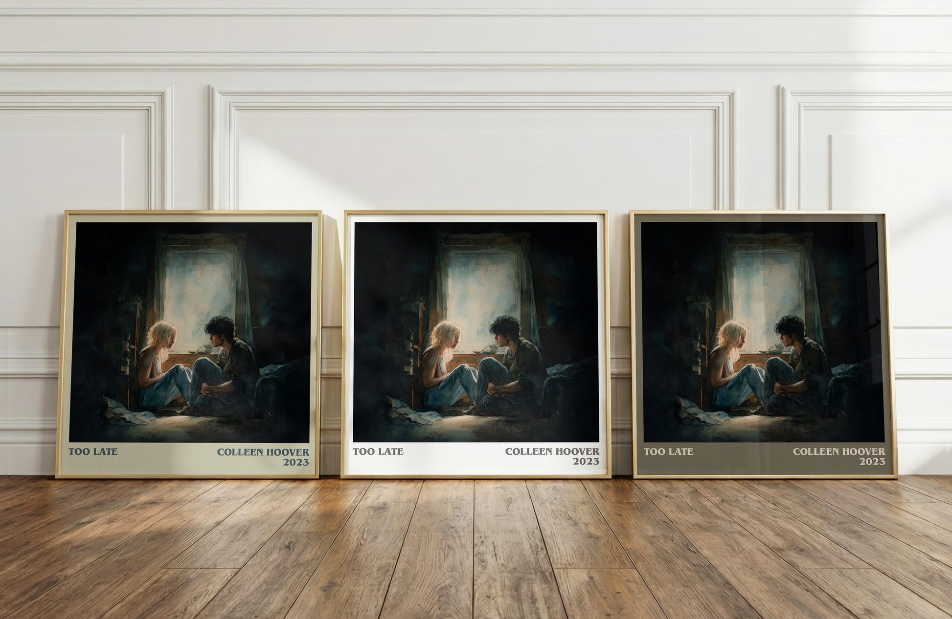 Too late literary print framed by window – literary home decor